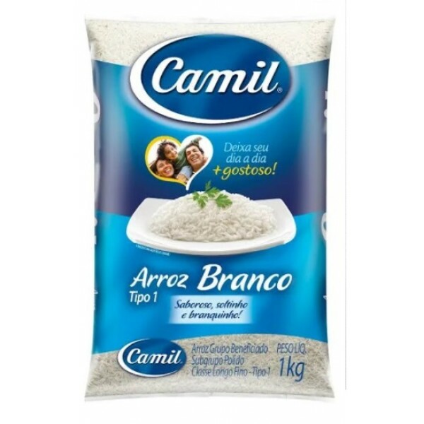 Arroz Branco Beneficiado Polido Longo Fino tipo 1 Camil - Pacote 1kg